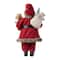 Glitzhome® 18"H Faux Fur Christmas Red Woodland Santa Figurine with Porcelain Face